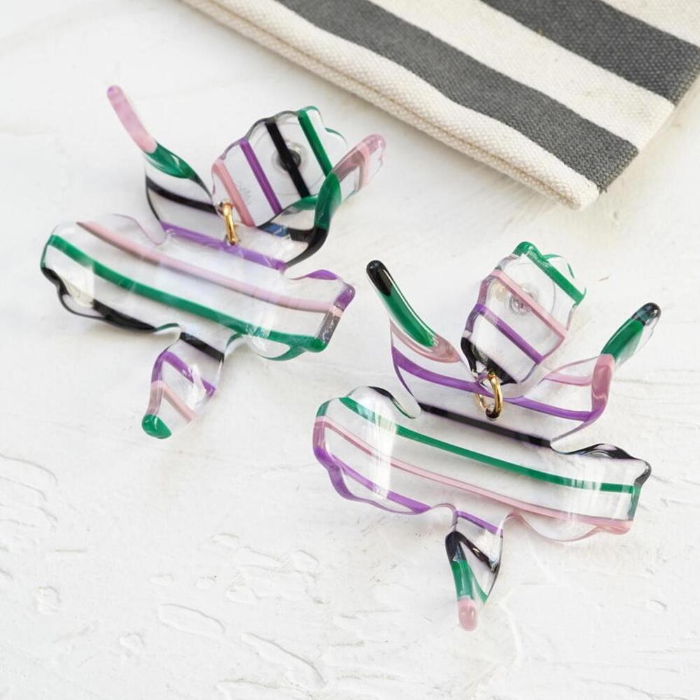 Lele Sadoughi Small Paper Lily Earrings Lilac Sunset